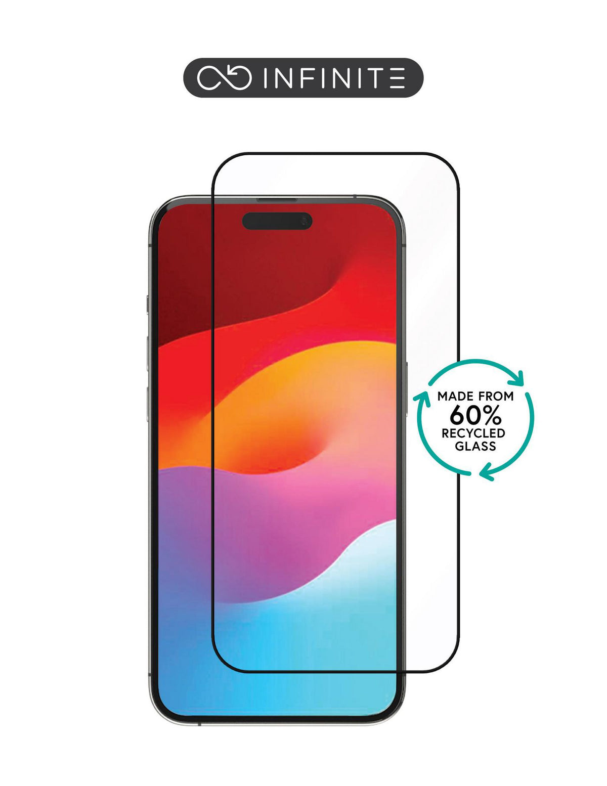eSTUFF INFINITE iPhone 15 Pro Screen Protector. Full Cover Tempered Glass. Titan Shield