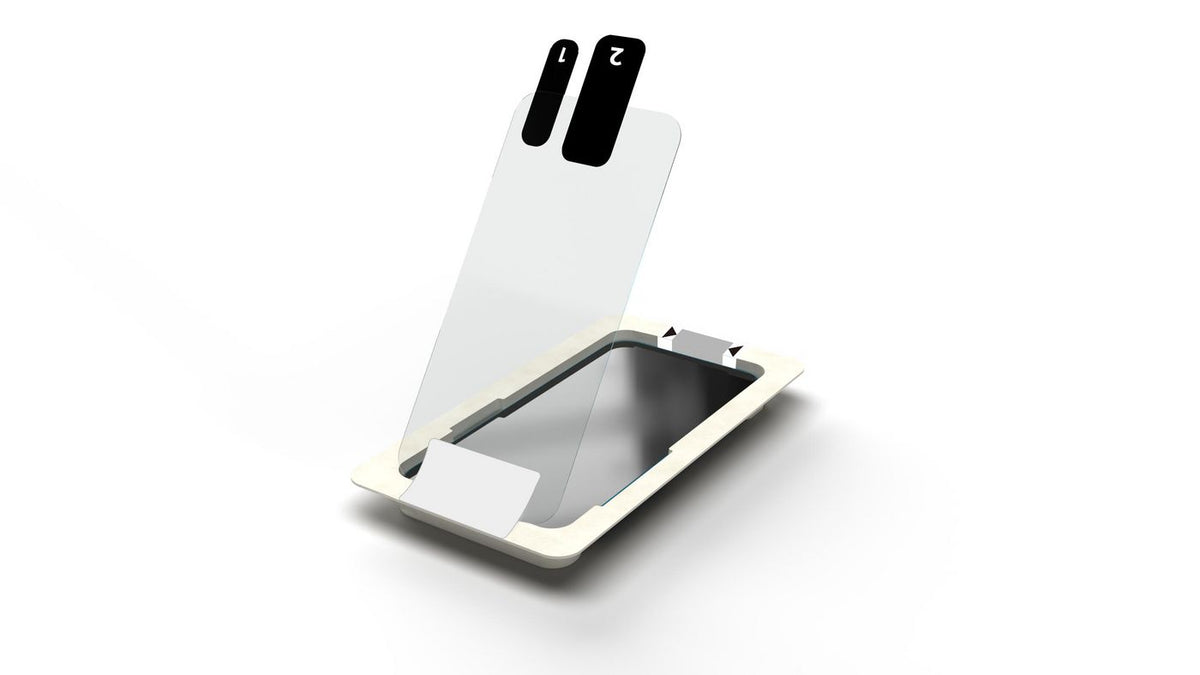 eSTUFF Apple iPhone 17e/16e/14/13 Pro/13 Clear Glass Screen Protector with mounting frame