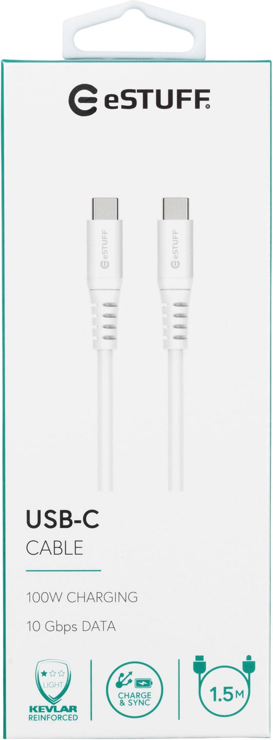 eSTUFF ES604102 USB cable USB 3.2 Gen 2 (3.1 Gen 2) 1.5 m USB C White