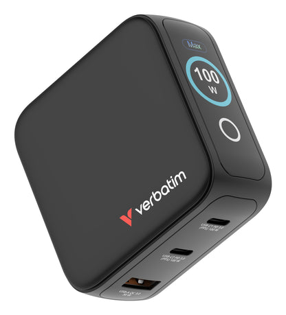 Verbatim Mini GaN Charger 100W with Display