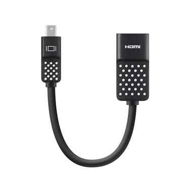 Belkin Mini DP to HDTV Adapter 4K Mini DisplayPort/HDMI, 0.127 m, HDMI, Mini DisplayPort, Female, Male, Black