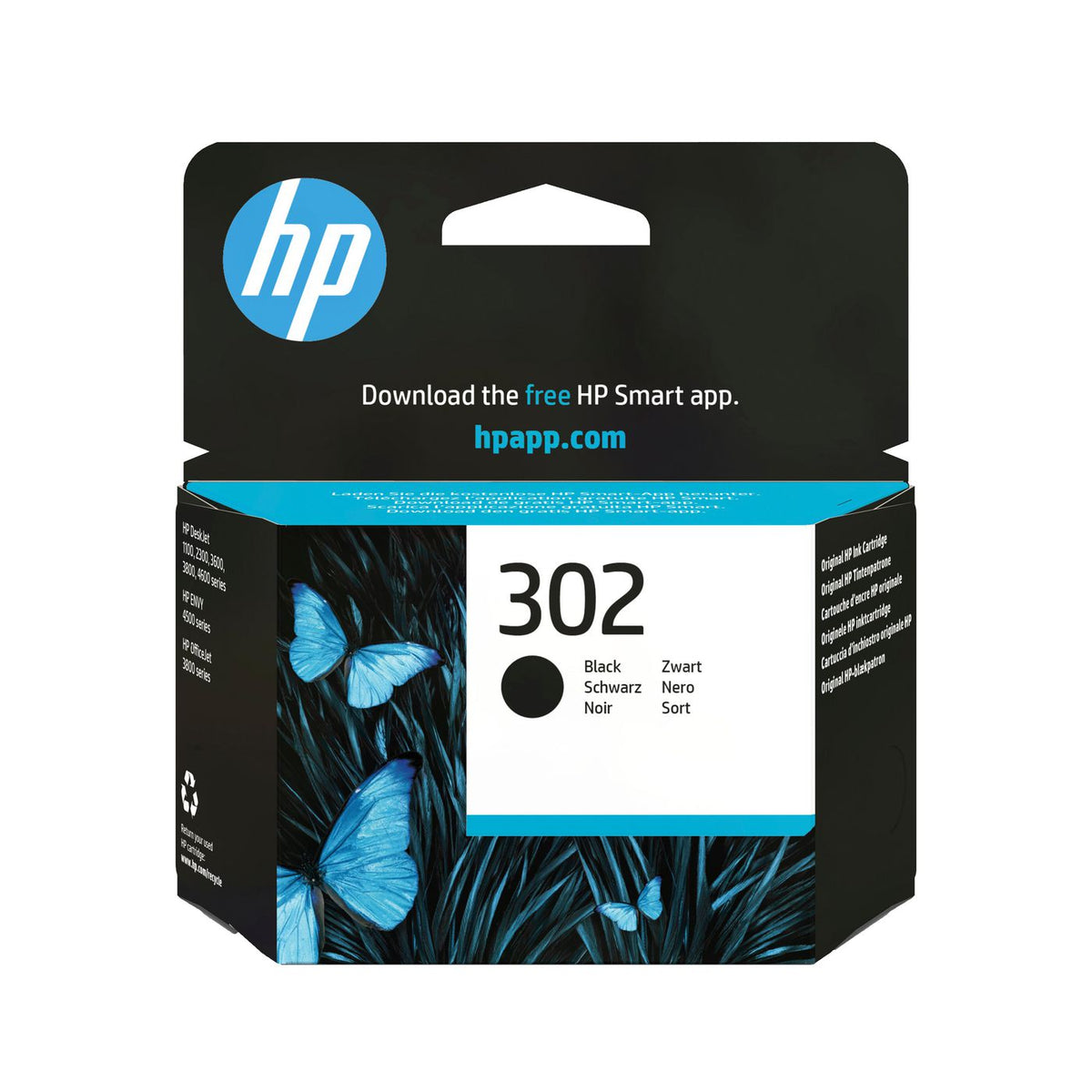 HP Ink 302 Black 302 Black Original Ink Cartridge, Original, Pigment-based ink, Black, Deskjet 1110, Deskjet 2130 AiO,