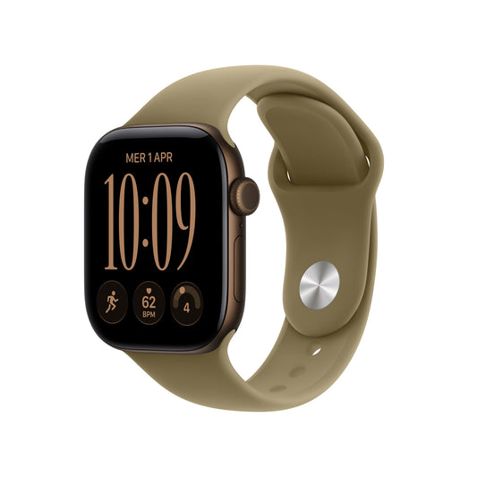 Apple Watch Series 12 GPS 42mm Dark Bronze Aluminium Case with Olive Sport Band - M/L