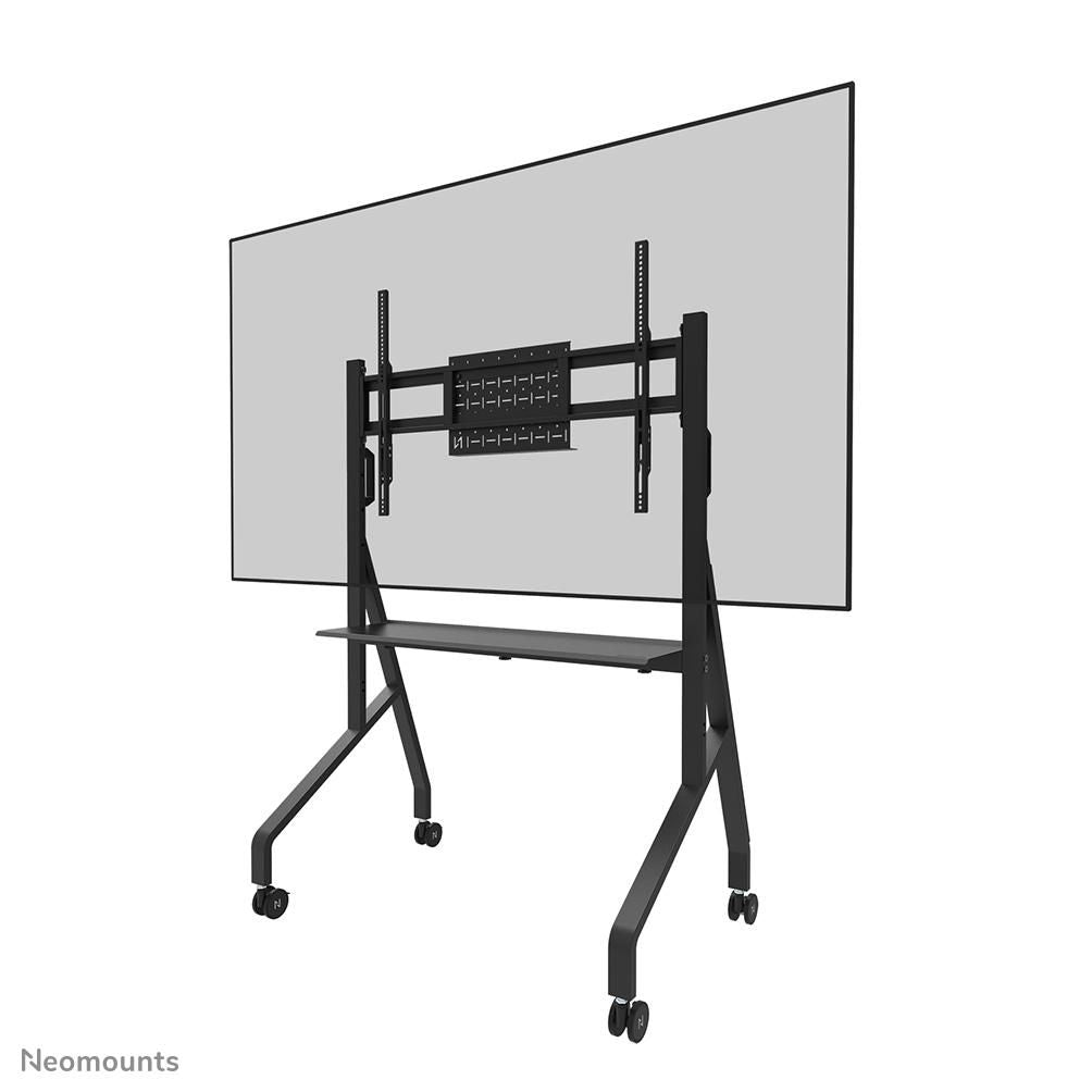 Neomounts FL50-525BL1, Mobile Display Trolley, 55-86", Max 76 kg, Manual H:106-136 cm, VESA 100x100-900x600, Incl. hardware shelf, Lockable