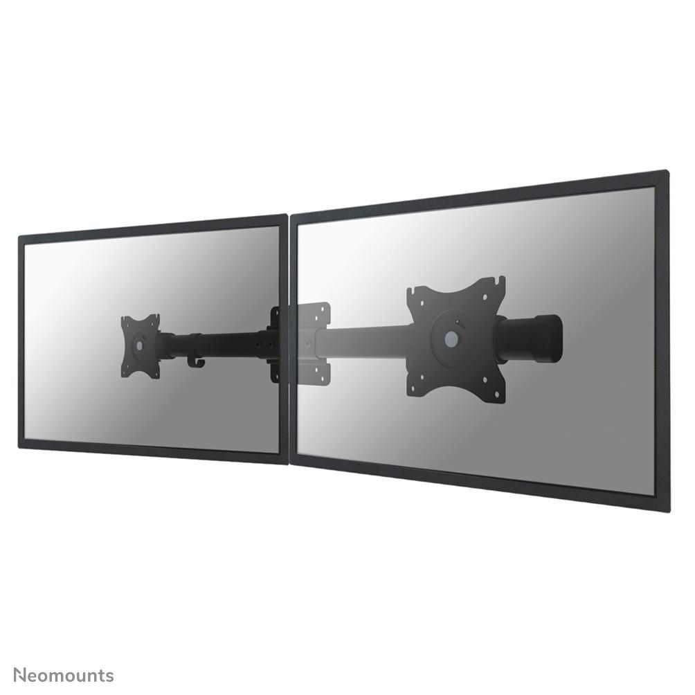 Neomounts FPMA-CB100BLACK, Dual Crossbar Monitor Adapter Arm from 1 to 2 Monitors, 10-27", 0-10 kg/Monitor, VESA 75x75-100x100, -Black