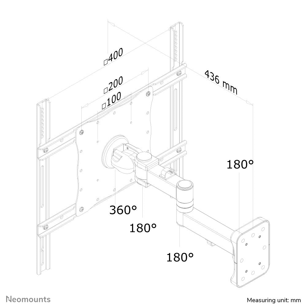 Neomounts FPMA-W960 Monitor/TV mount wall 23-52" - full motion