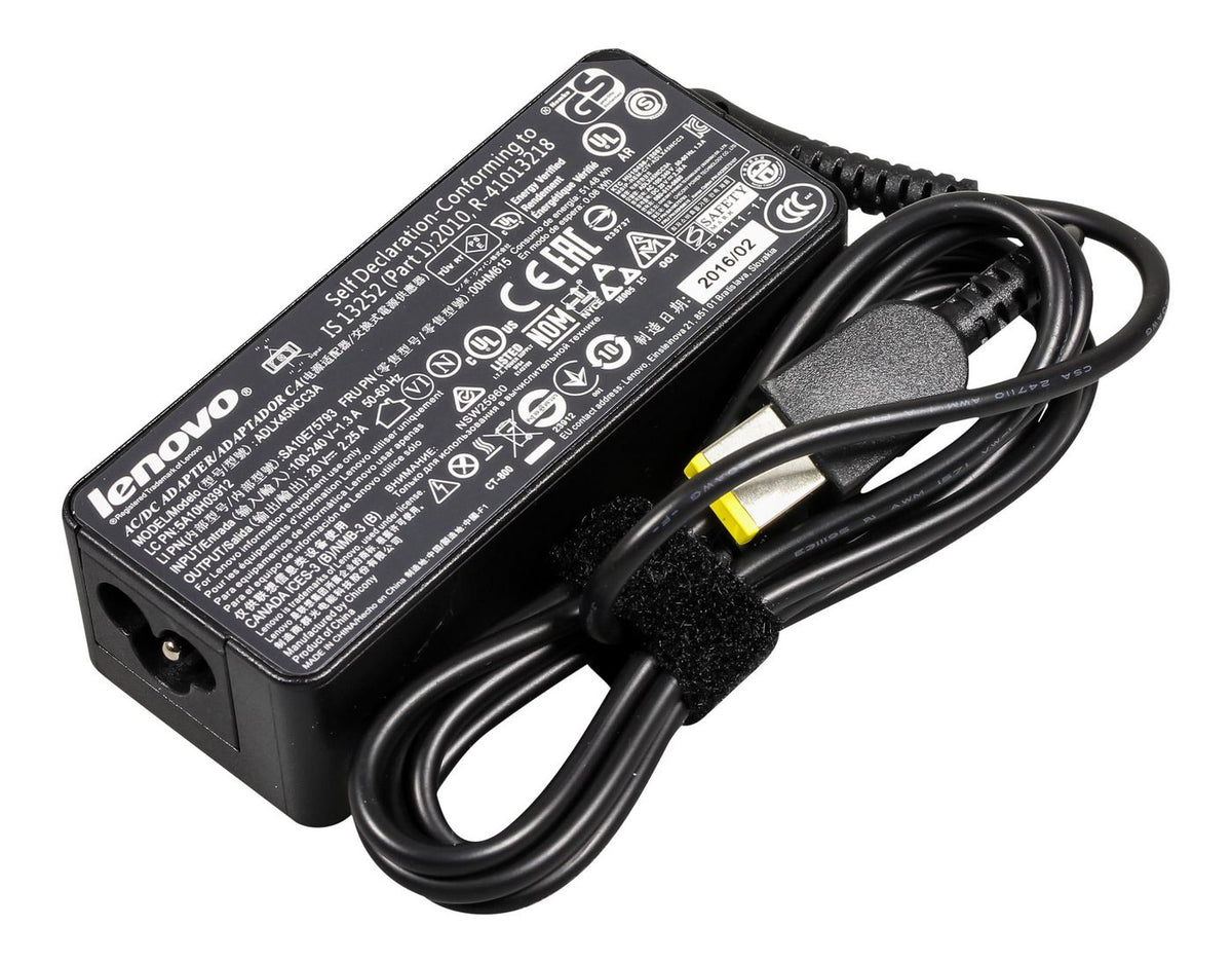 Lenovo AC Adapter 45 W 3 Pin WW FRU00HM615, Notebook, Indoor, 100-240 V, 50/60 Hz, 45 W, Black