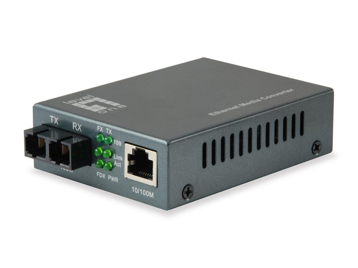 LevelOne RJ45 to SC Fast Ethernet Media Converter, Multi-Mode Fiber, 1310nm, 2km RJ45 to SC Fast Ethernet Media Converter, Multi-Mode Fiber,