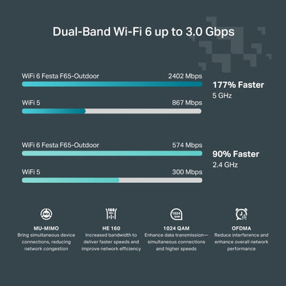 TP-Link Festa F65-Outdoor 3000 Mbit/s White Power over Ethernet (PoE)