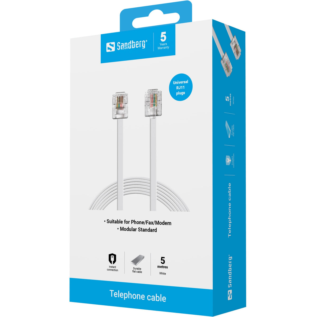 Sandberg Telephone RJ11-RJ11 5 m