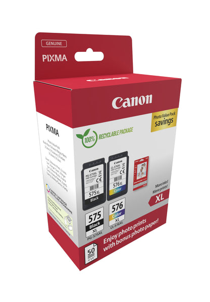Canon 5437C006/PG-575XL+CL-576XL Printhead cartridge multi pack black + color high-capacity PVP Pack=2 for Canon Pixma TS 3550 i
