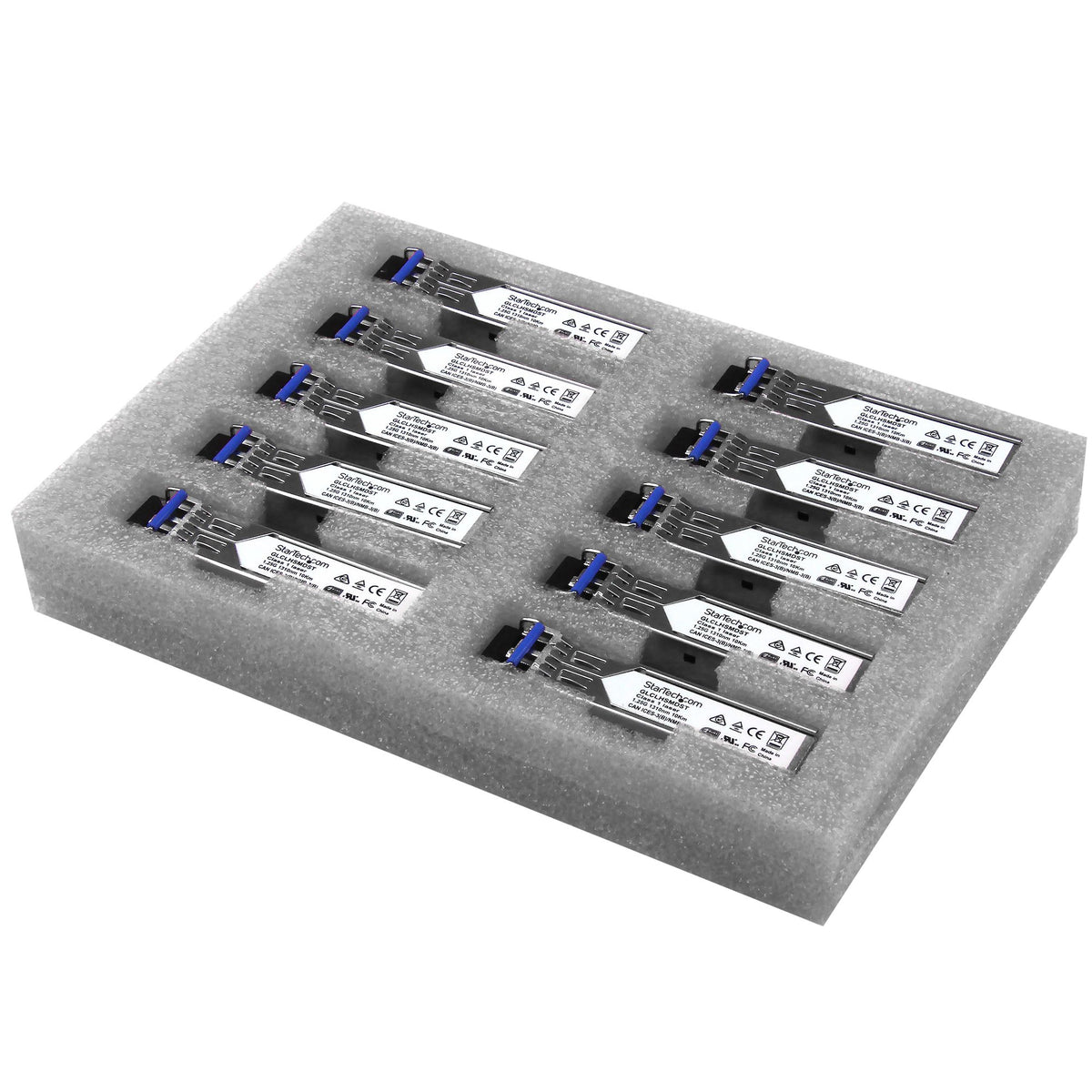 StarTech.com Cisco GLC-LH-SMD Compatible SFP Module (10 Pack) - 1000BASE-LX/LH - 1GbE Single Mode Fiber SMF Optic Transceiver - 1GE Gigabit Ethernet SFP - LC 10km - 1310nm - DDM Cisco Firepower, ASR920, IE2000
