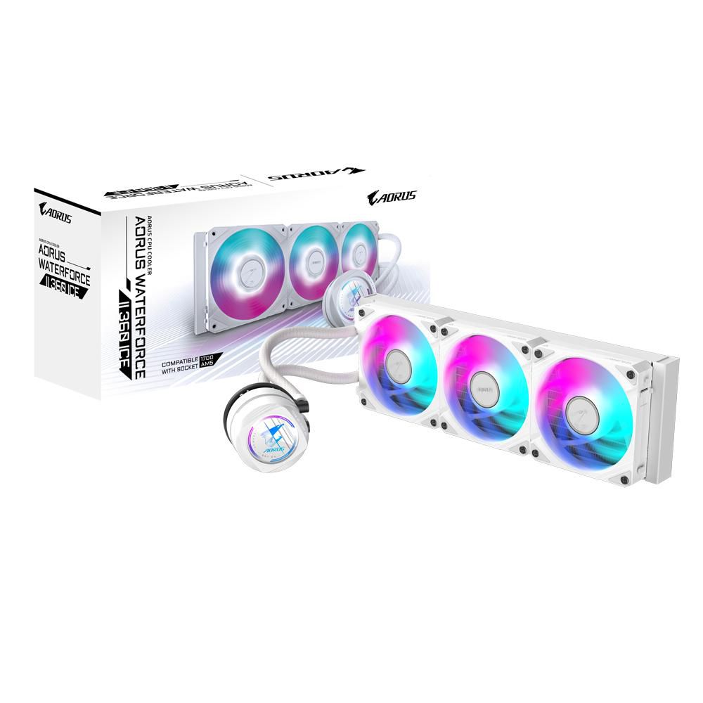 Gigabyte Aorus Waterforce Ii 360 Ice Aio Liquid Cpu Cooler- 3X120Mm Argb Fans, Slide-In Interlocking Mechanism, Daisy-Chain, Intel Lga 1700