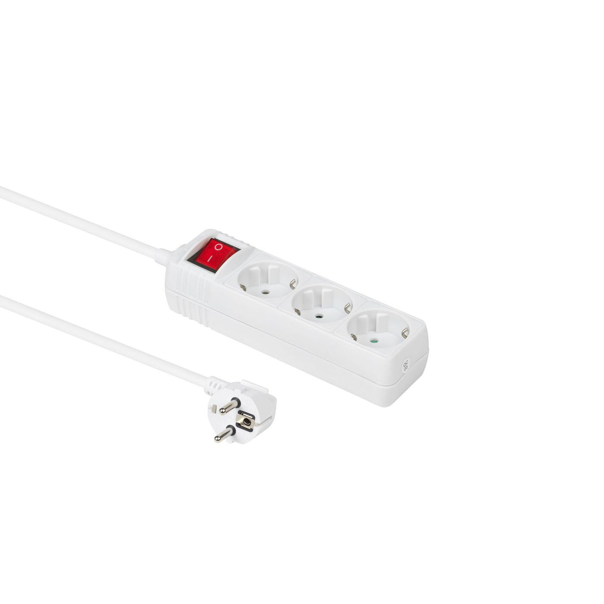 MicroConnect 3-way Schuko Socket on/off switch 3M White With Illuminated Switch with child protection