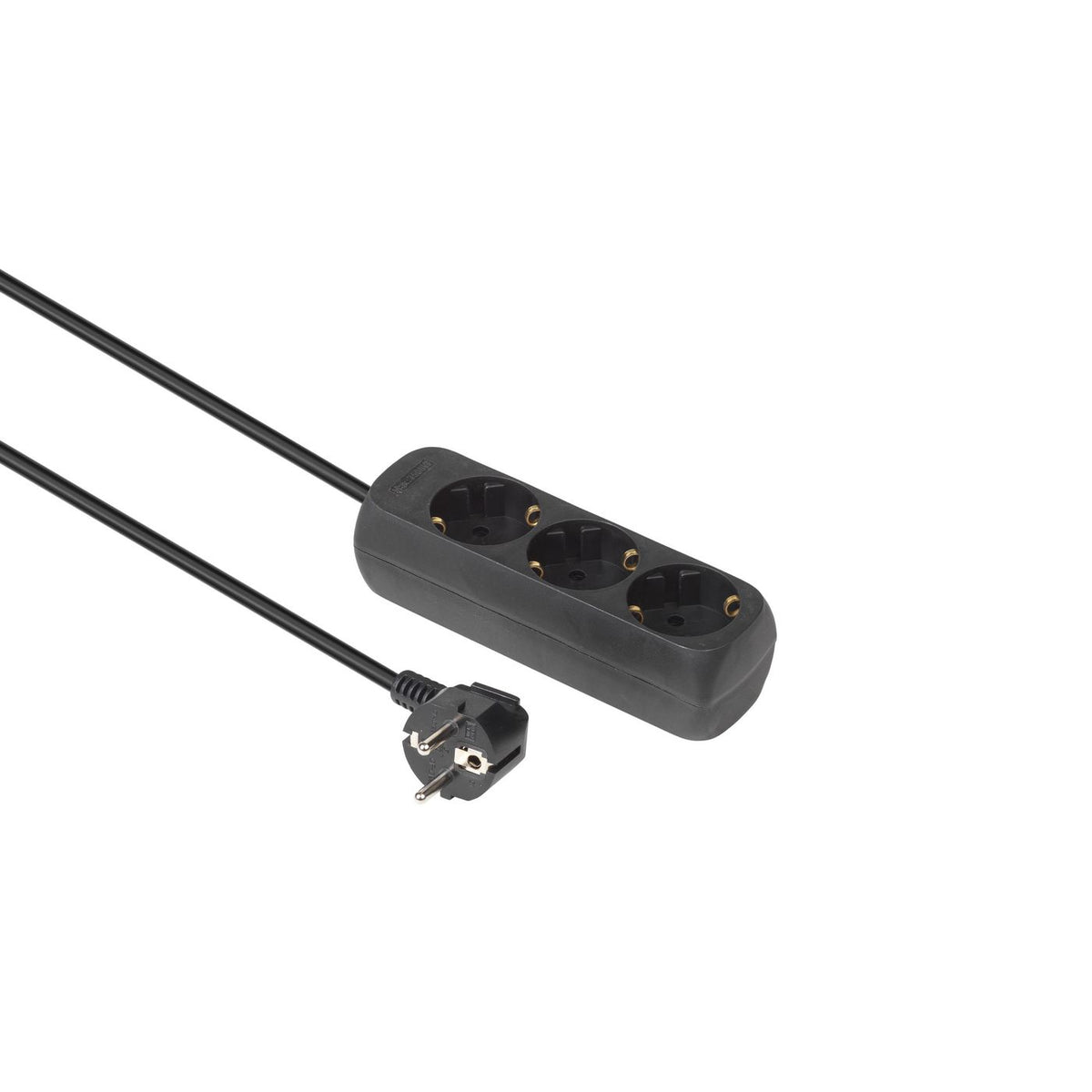 MicroConnect 3-way Schuko Socket 1.5M Black Without ON/OFF Switch, with childproof / earth clips