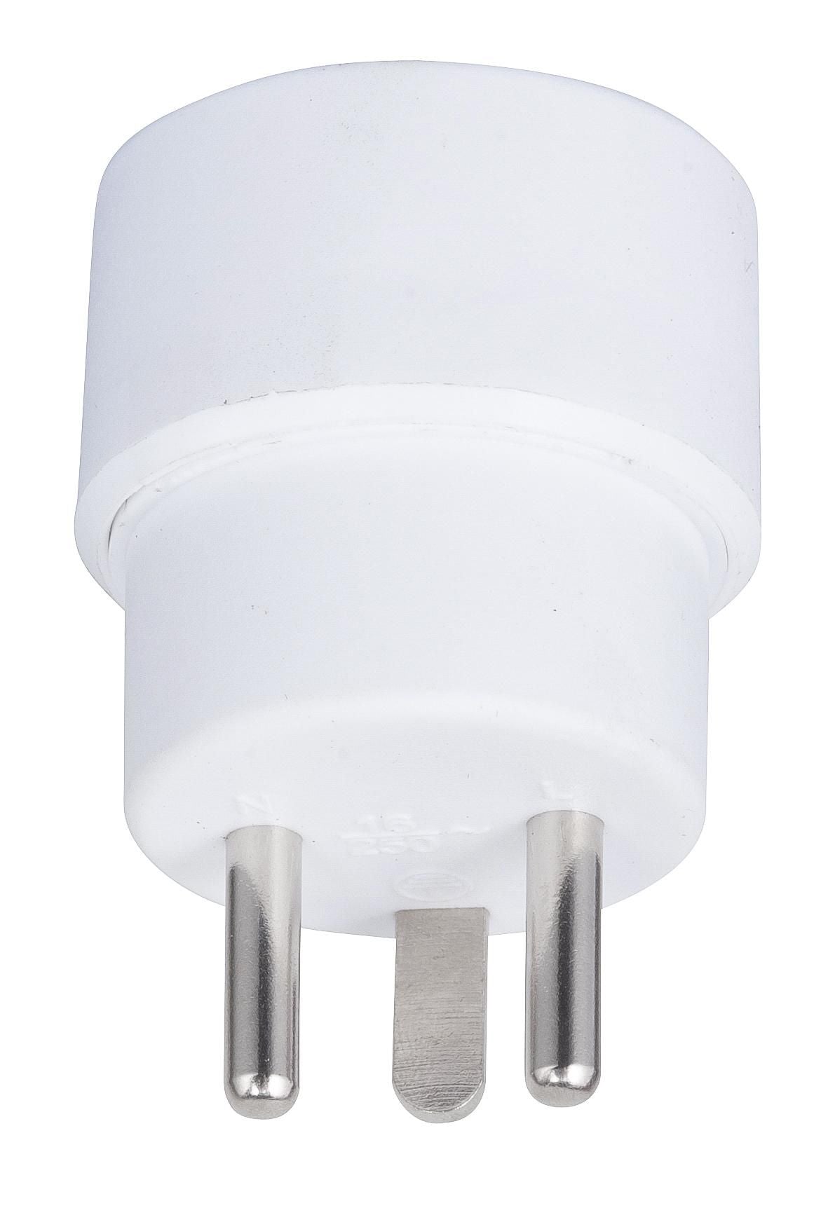 MicroConnect Power Adapter, Schuko to DK Hybrid power adapter from pin-earth to DK-earth, white