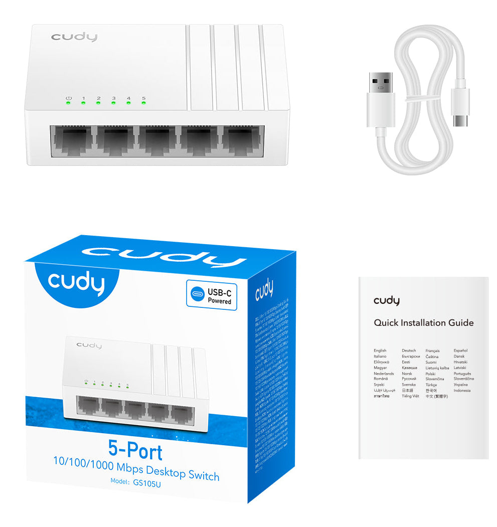 Cudy GS105U network switch Unmanaged Gigabit Ethernet (10/100/1000) White