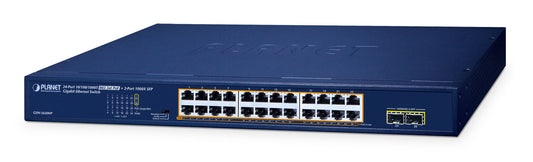 PLANET 24P Sw Gb PoE+ SFP 250W Unmanaged