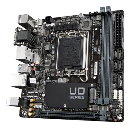 GIGABYTE H610I DDR4 Motherboard - Supports Intel Core 14th CPUs, 4+1+1 Hybrid Digital VRM, up to 3200MHz DDR4, 1xPCIe 3.0 M.2, GbE LAN, USB 3.2 Gen 1
