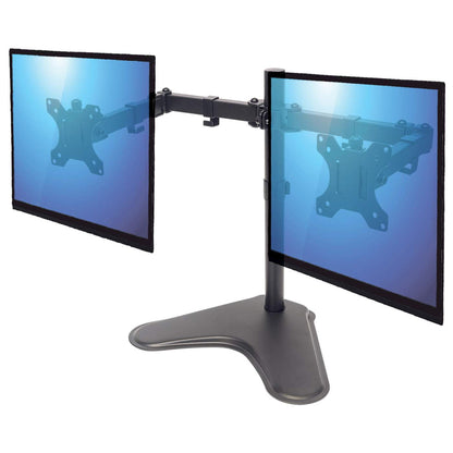Manhattan Dual Desk Mount for TV & Monitors (Full Motion), Stand Assembly, For screens: 10-27", VESA compatibility: 75x75 and 100x100mm - check the dimensions of the four mounting holes on back of screen to ensure it fits, Max 8kg (each), Black, Bracket