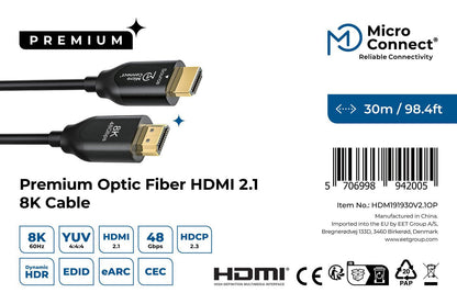 Microconnect Premium Optic HDMI Cable 30m