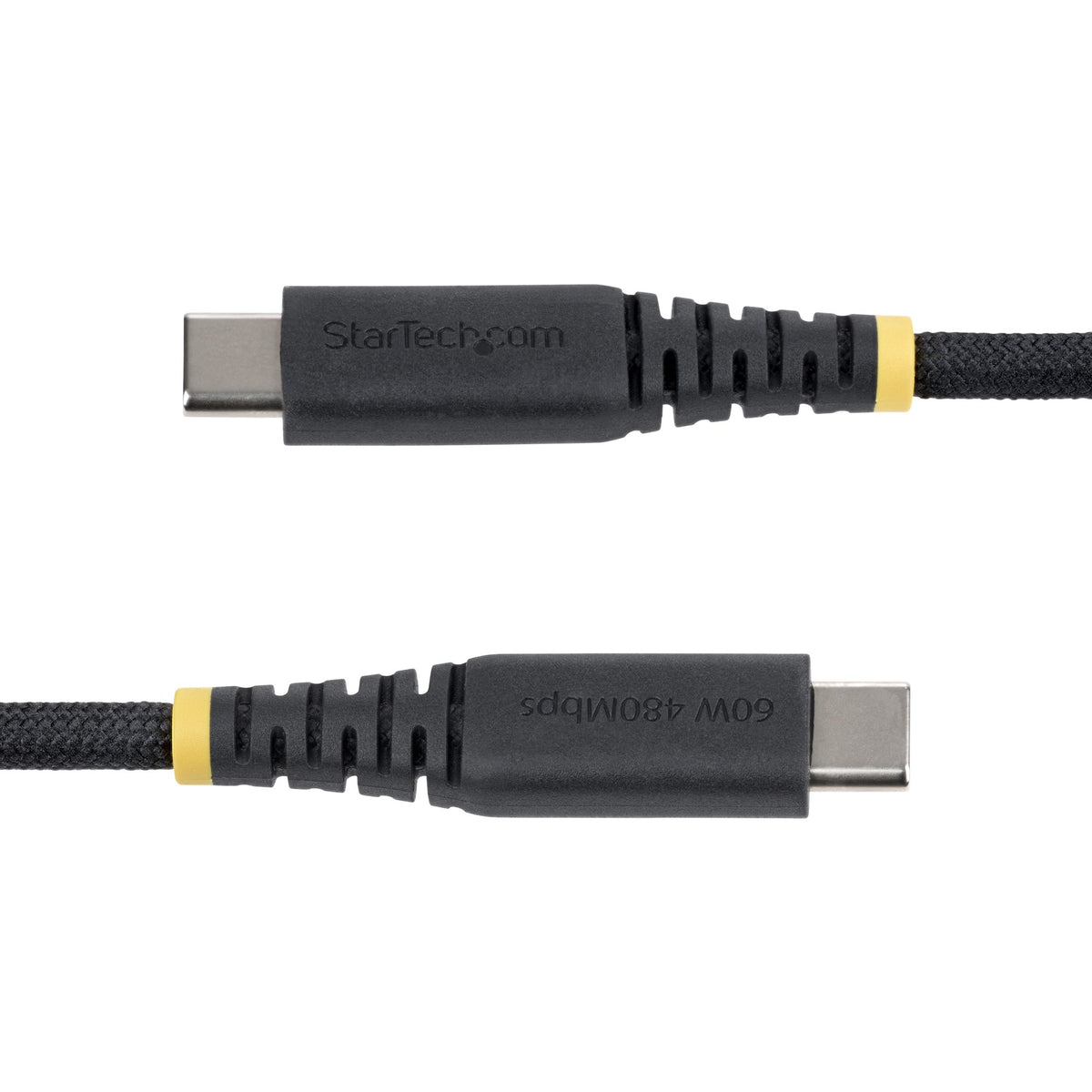 StarTech.com 3m (10ft) USB-C Charging Cable, 60W (3A) PD, Dual-Layer Braided Nylon/TPE Jacket, Rugged USB C Charging Cord, USB 2.0 Laptop Charger Cable
