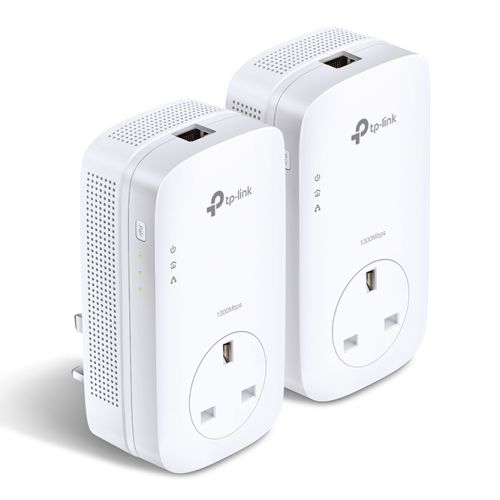 TP-LINK (TL-PA8010P KIT) AV1300 GB Powerline Adapter Kit, AV2, 1-Port, AC Pass Through