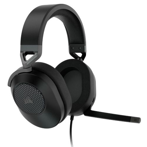 Corsair HS65 Surround Gaming Headset, 3.5mm Jack (USB Adapter), 7.1 Surround, Flip-To-Mute Mic, SoundID Customisation, Carbon