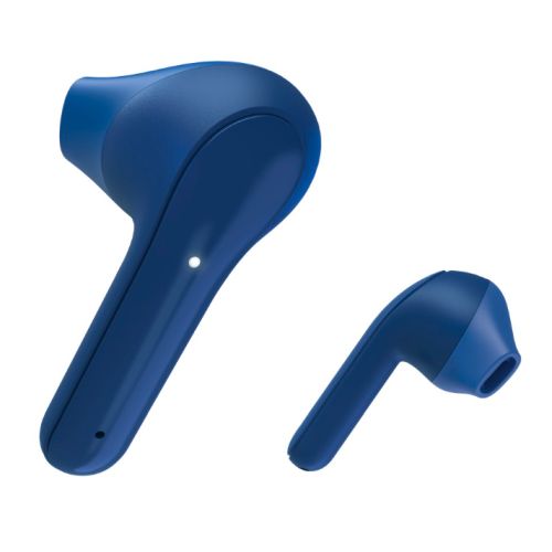 Hama (Freedom Light) Bluetooth Earbuds with Microphone, Touch Control, Voice Control, Charging/Carry Case Included, Blue