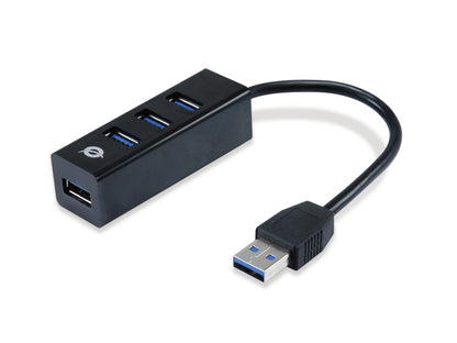 Conceptronic HUBBIES 4-Port USB 3.0 Hub with USB-C OTG Adapter
