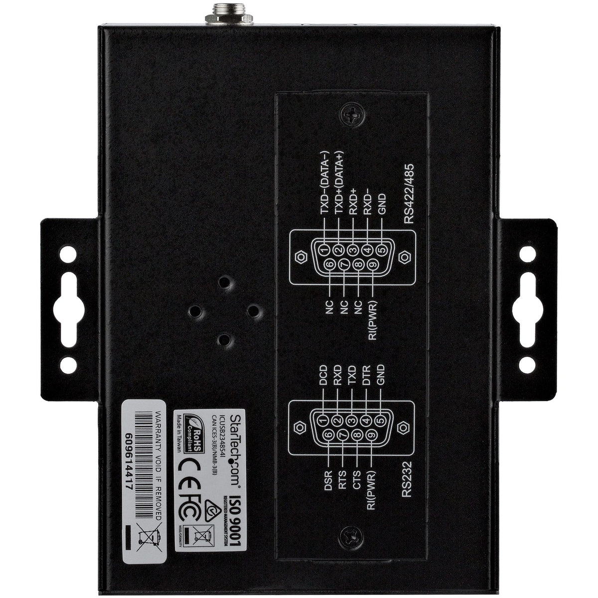 StarTech.com 4 Port Serial Hub USB to RS232/RS485/RS422 Adapter - Industrial USB 2.0 to DB9 Serial Converter Hub - IP30 Rated - Din Rail Mountable Metal Serial Hub - 15kV ESD Protection - TAA