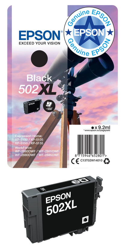Epson C13T02W64010/502XL Ink cartridge multi pack Bk,C,M,Y high-capacity 28.4ml 9,2ml + 3x6,4ml Pack=4 for Epson XP-5100