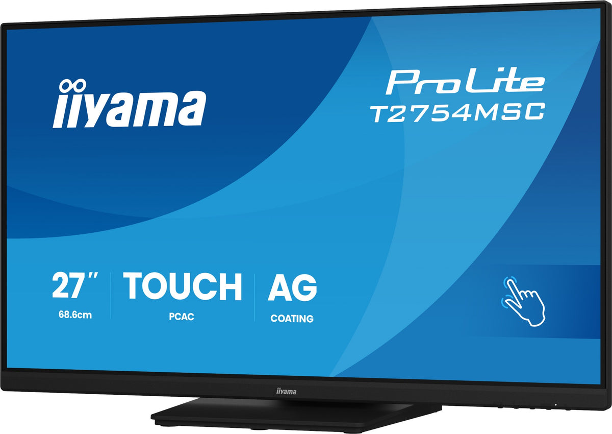 iiyama ProLite T2754MSC-B2AG computer monitor 68.6 cm (27") 1920 x 1080 pixels Full HD LED Touchscreen Multi-user Black