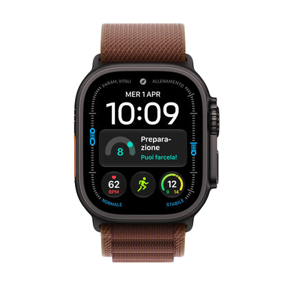 Apple Watch Ultra 4 GPS + Cellular 49mm Black Titanium Case with Burgundy Alpine Loop - M