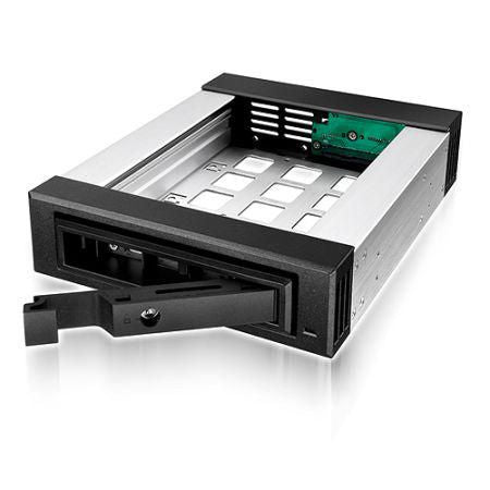 ICY BOX 3,5/2,5" SATA/SAS in 1x5,25" Storage bay adapter - black - HARD DRIVE EXCHANGE FRAME