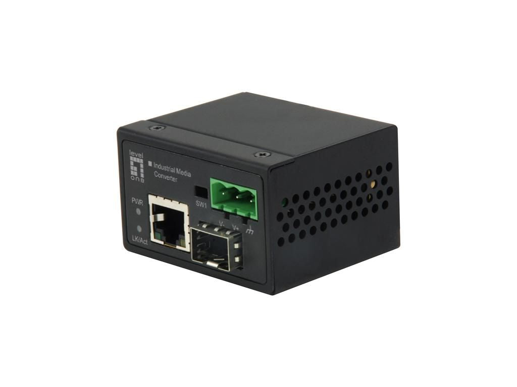 LevelOne Fast Eth.Mini Media Converter RJ45 to SFP Fast Ethernet Industrial Media Converter, -40°C to 75°C, 100 Mbit/s, 10Base-T,100Base-TX,