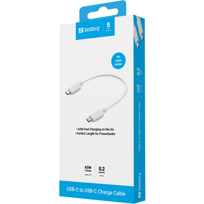 Sandberg USB-C Charge Cable 0.2m, 65W
