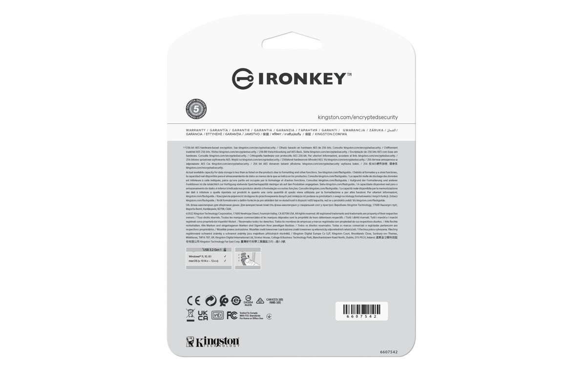 Kingston Technology IronKey 16GB USB-C Vault Privacy 50C AES-256 Encrypted, FIPS 197