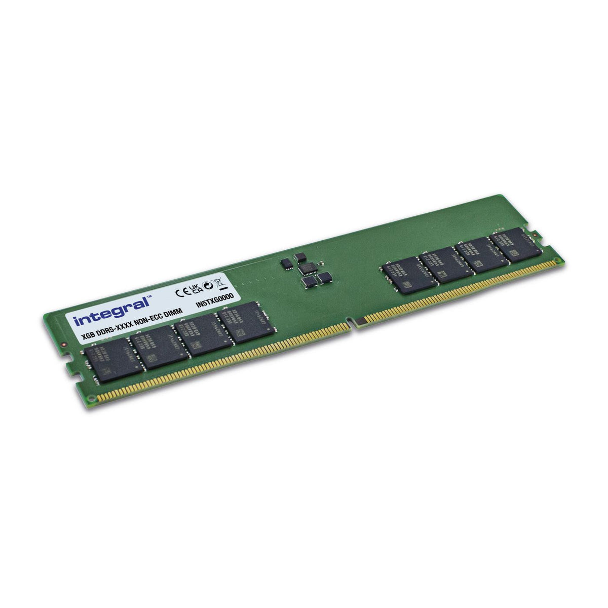 Integral 16Gb Pc Ram Module Ddr5 4800Mhz Pc5-38400 Unbuffered Non-Ecc 1.1V 2Gx8 Cl40 Memory Module 1 X 16 Gb