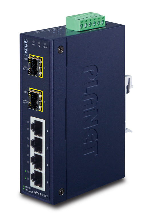 PLANET ISW-621TF network switch Unmanaged L2 Fast Ethernet (10/100) Blue