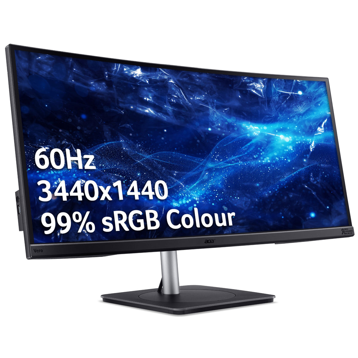 Acer CB3 Vero CB343CURD docking monitor - 34", UWQHD, 21:9 ultrawide, 3800R curve, 60Hz, AdaptiveSync, webcam, height adjustable