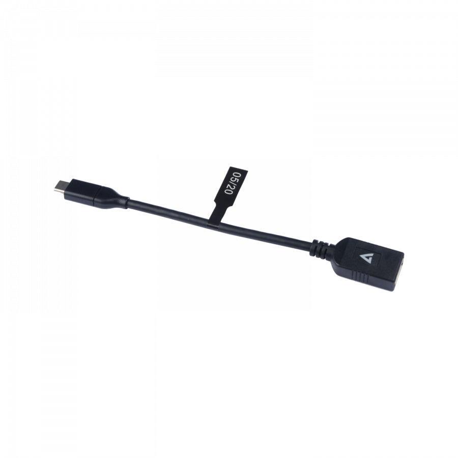 V7 Black USB Cable USB 3.0 A Female to USB-C Male 0.3m 1ft