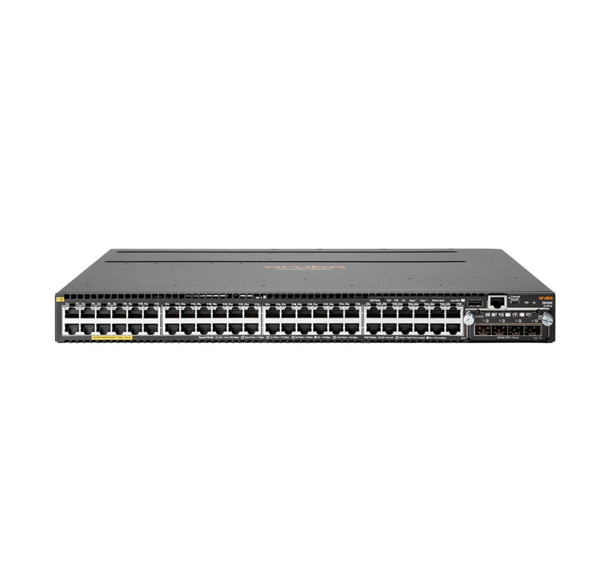 Hewlett Packard Enterprise 3810M 48GPOE+4SFP+1050W **New Retail** Aruba 3810M 48G PoE+ 4SFP+ 1050W, Managed, L3, Gigabit Ethernet (10/100/1000), Power over Ethernet