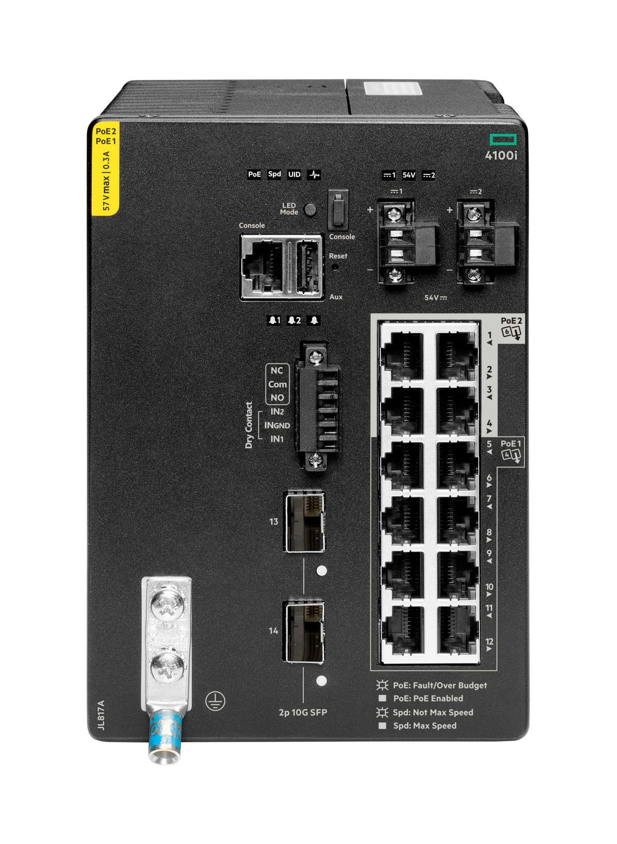 Hewlett Packard Enterprise ARUBA 4100I 12G CL4/6 POE-STOCK Aruba 4100i, Managed, L2, Gigabit Ethernet (10/100/1000), Power over Ethernet (PoE), Rack