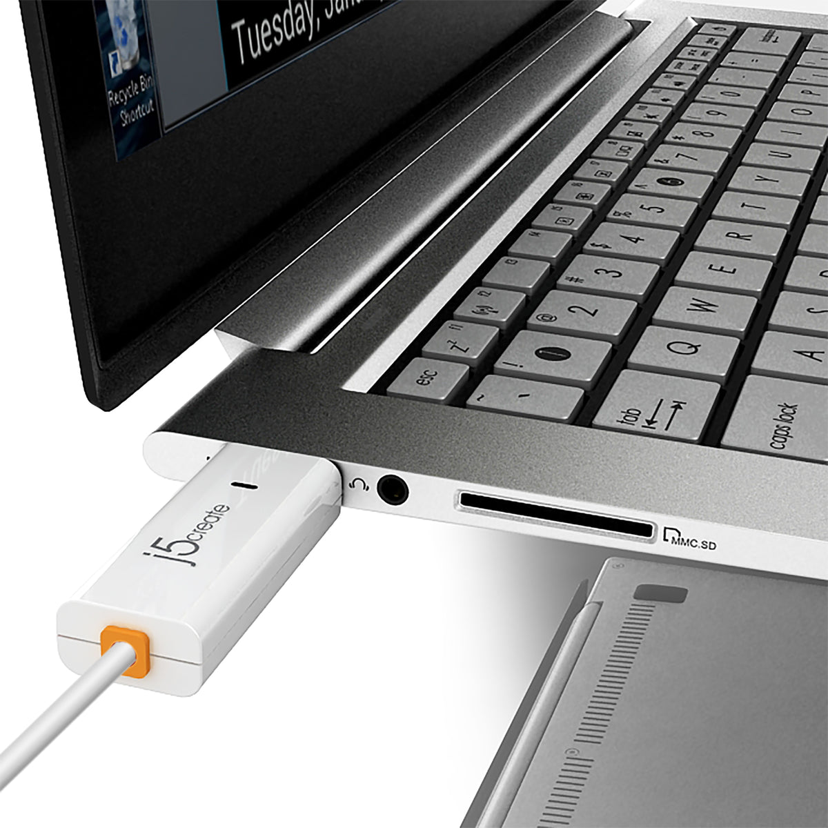 j5create JUC400 Wormhole™ Switch - Windows® & Mac®, White, 1.8 m