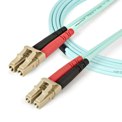 StarTech.com 1m (3ft) LC to LC (UPC) OM4 Multimode Fiber Optic Cable, 50/125µm LOMMF/VCSEL Zipcord Fiber, 100G, Low Insertion Loss - LSZH Fiber Jumper Cord