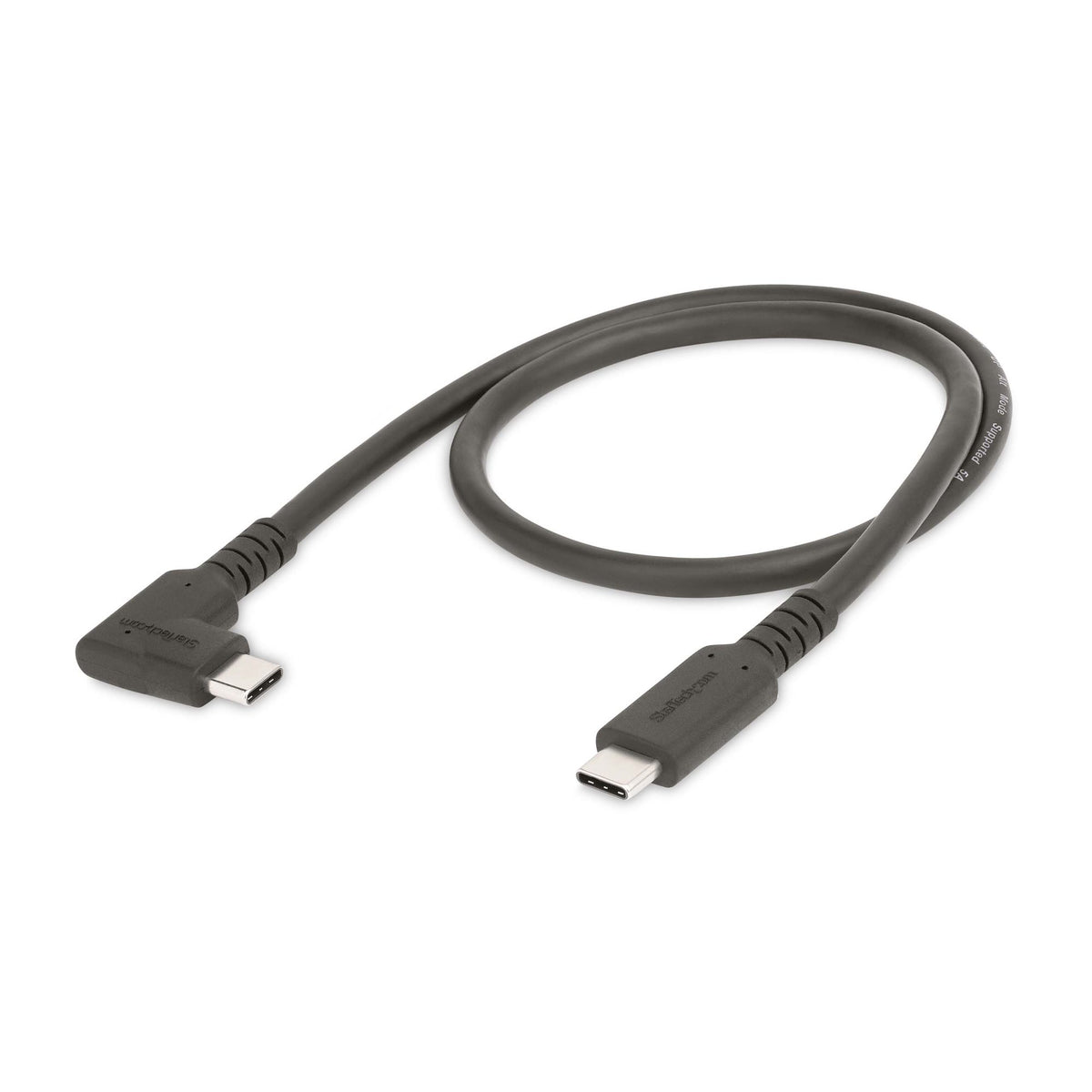 StarTech.com 1.6ft (50cm) USB-C Cable, Right-Angled, USB 10Gbps, 100W (5A) Power Delivery, 8K 60Hz / 4K 144Hz DP Alt Mode, Rugged USB C Cord - Thunderbolt Compatible