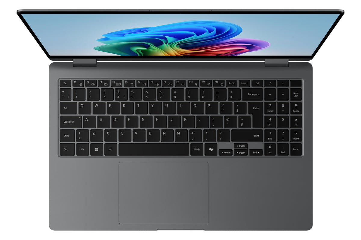 Samsung Galaxy Book5 360 NP754QHA-KG1UK laptop Intel Core Ultra 7 258V Hybrid (2-in-1) 39.6 cm (15.6") Touchscreen Full HD 32 GB LPDDR5x-SDRAM 512 GB SSD Wi-Fi 7 (802.11be) Windows 11 Pro Grey UK English