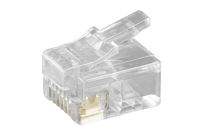 MicroConnect Modular Plug RJ12 6P6C, 10pcs Unshielded version, for round cables, 6pol. connected