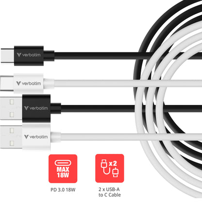 Verbatim Essentials Sync & Charge USB-A to C Cables
